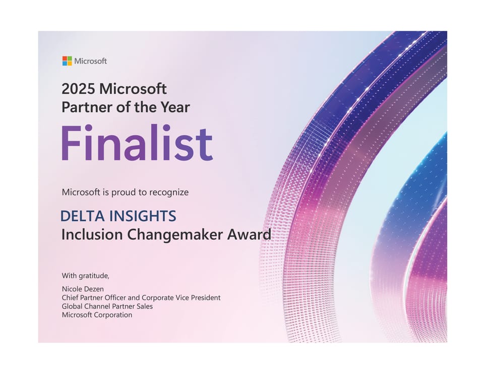 Delta Insights named a 2025 Microsoft Partner of the Year Finalist